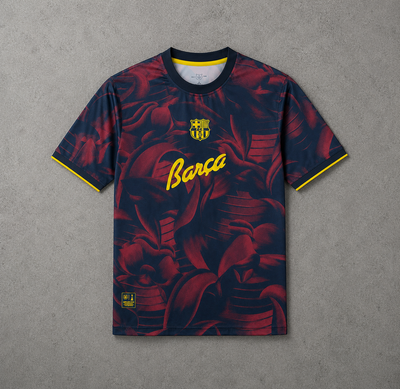 BARCELONA SPECIAL ABSTRACT RED & BLUE “BARÇA” SCRIPT JERSEY
