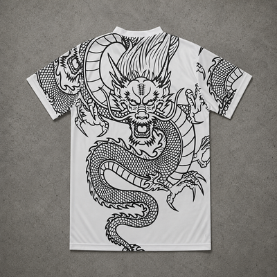 REAL MADRID WHITE WITH BLACK DRAGON SPECIAL JERSEY