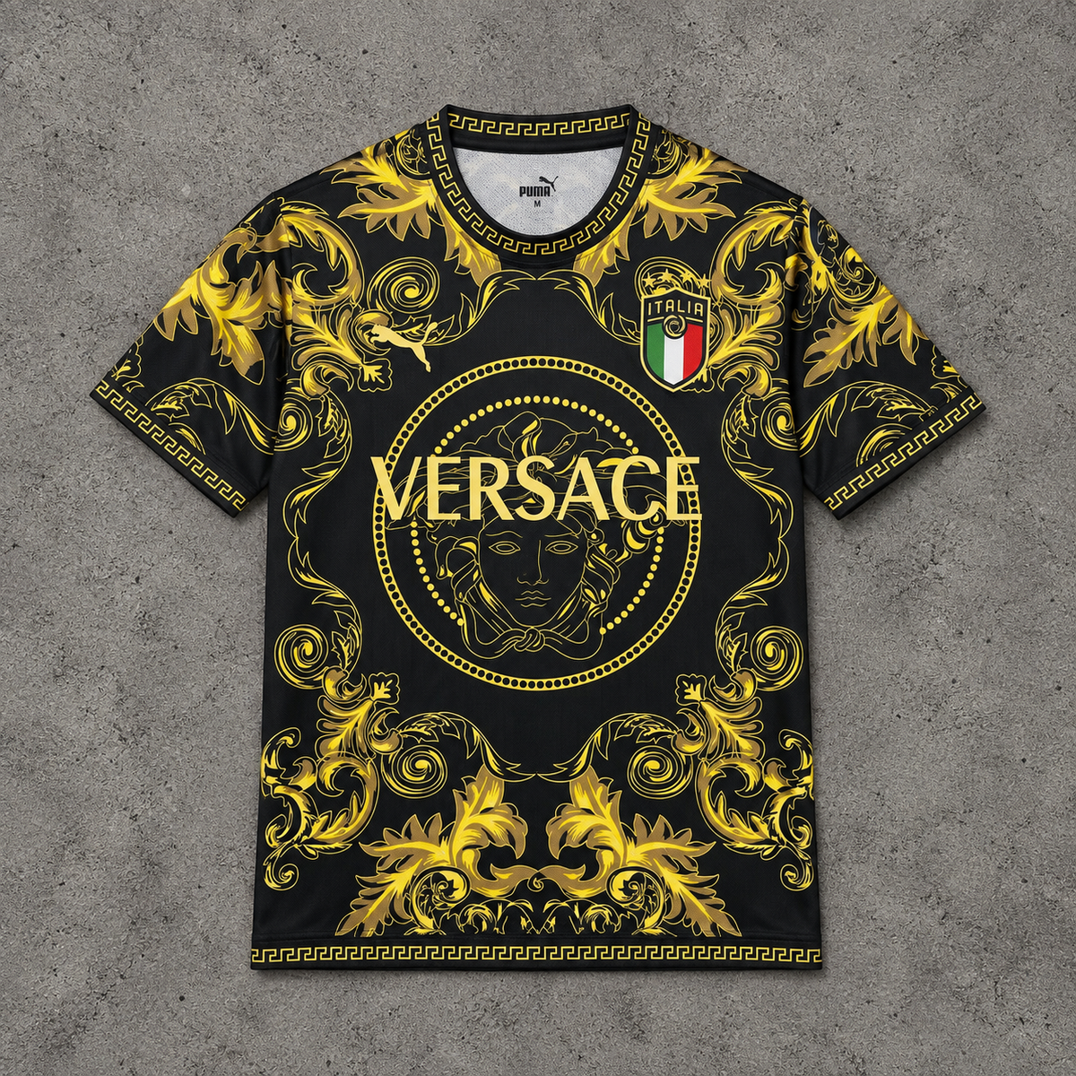 Italy X Versace Gold/Black Special Jersey