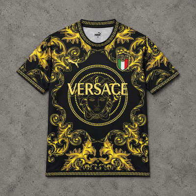 Italy X Versace Gold/Black Special Jersey