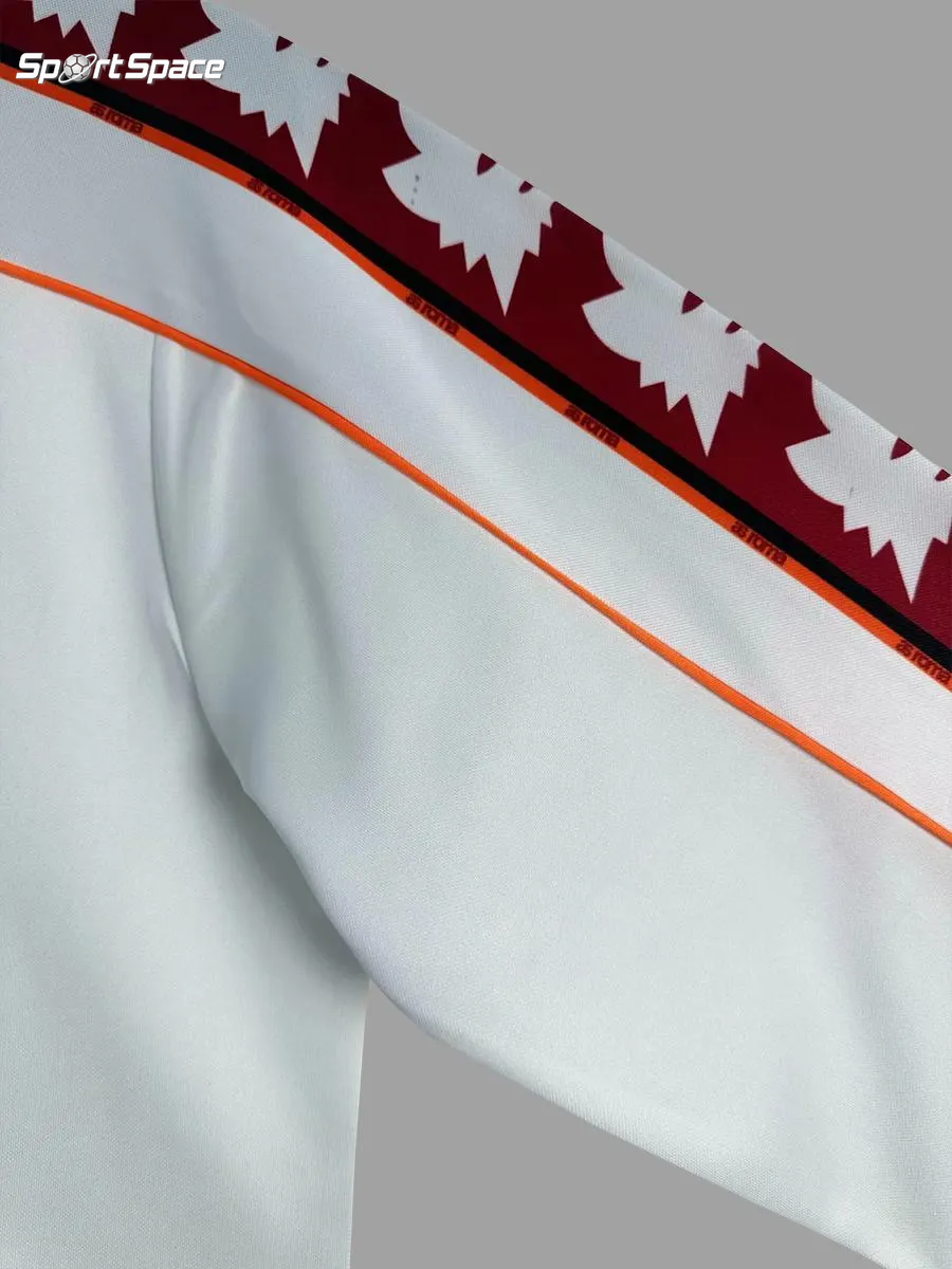 Jersey Soccer Retro Colletion Roma City 98 White Italy Fans Soccer Edition Long Sleeve