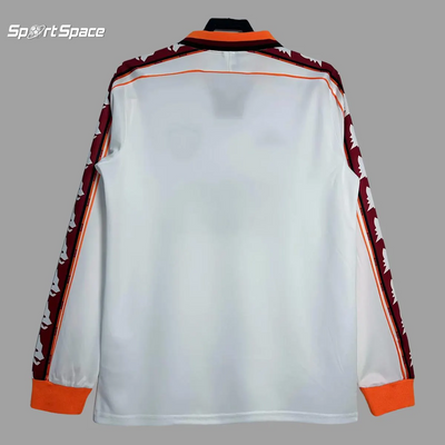 Jersey Soccer Retro Colletion Roma City 98 White Italy Fans Soccer Edition Long Sleeve